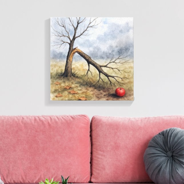Aquarell Apfelbaum zerbrochen  Leinwanddruck (Insitu (Wohnzimmer))