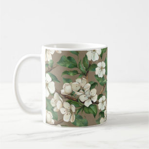 Aquarell-Apfelblüten: Vintage-Muster. Kaffeetasse