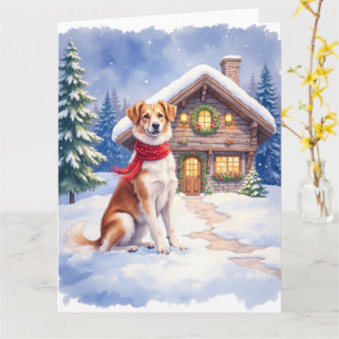 Aquarell Appenzeller Sennenhund Alpen Chalets Karte