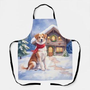 Aquarell Appenzeller Sennenhund Alpen Chalets Schürze