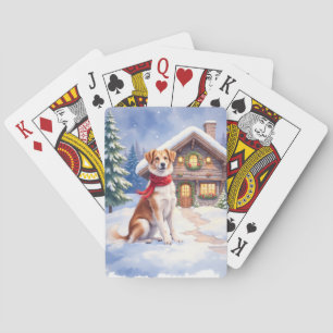 Aquarell Appenzeller Sennenhund Alpen Chalets Spielkarten
