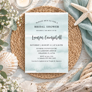 Aquarell Aqua Strand Nautical Brautparty Einladung