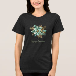 Aquarell Aquamarin Blumenurlaub Frauen T - Shirt