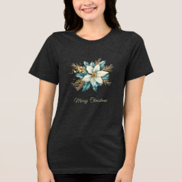 Aquarell Aquamarin Blumenurlaub Frauen T - Shirt