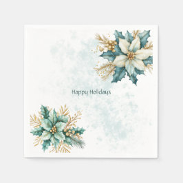 Aquarell Aquamarin Blumenweihnachtsfest Napoleon Serviette