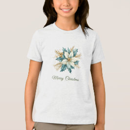Aquarell Aquamarin Blumenweihnachtsfest T - Shirt