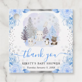 Aquarell Arctic Animals Floral Baby Dusche Geschenkanhänger