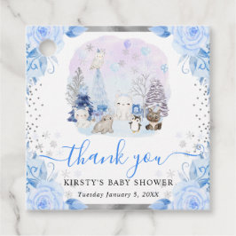 Aquarell Arctic Animals Floral Baby Dusche Geschenkanhänger