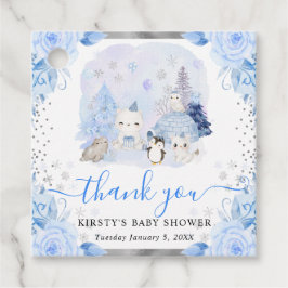 Aquarell Arctic Animals Floral Baby Dusche Geschenkanhänger