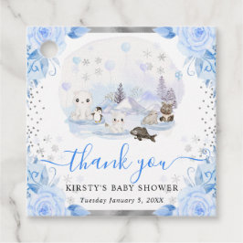 Aquarell Arctic Animals Floral Baby Dusche Geschenkanhänger