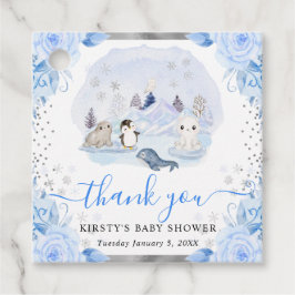 Aquarell Arctic Animals Floral Baby Dusche Geschenkanhänger