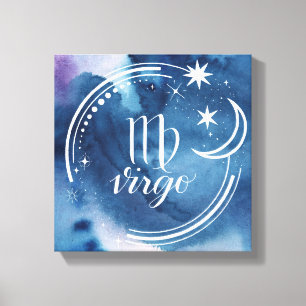 Aquarell Astrologie - Jungfrau Leinwanddruck