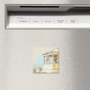 Aquarell Athens Magnet - Griechische Ruinen Souven