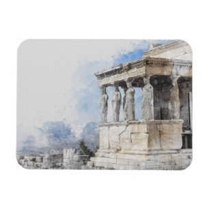 Aquarell Athens Magnet - Griechische Ruinen Souven