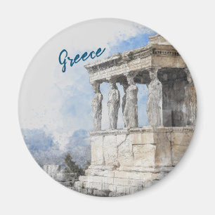 Aquarell Athens Magnet - Griechische Ruinen Souven