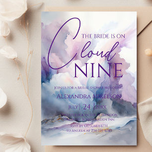 Aquarell auf Cloud-9-Brautparty Einladung