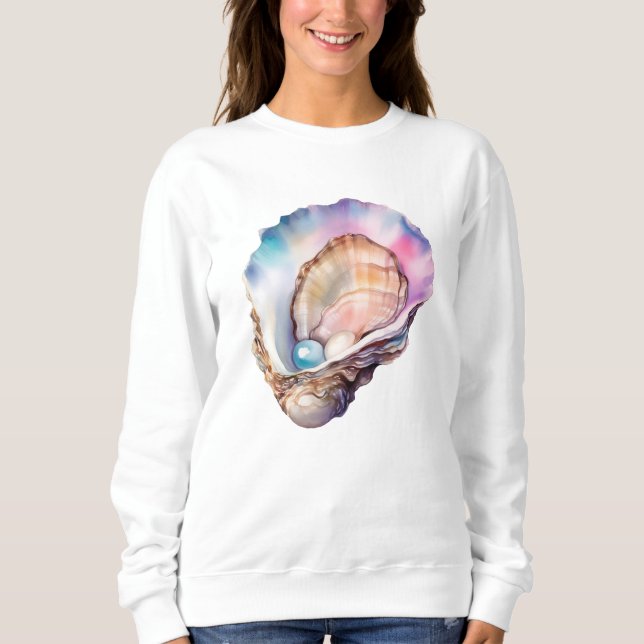 Aquarell-Auster Sweatshirt (Vorderseite)