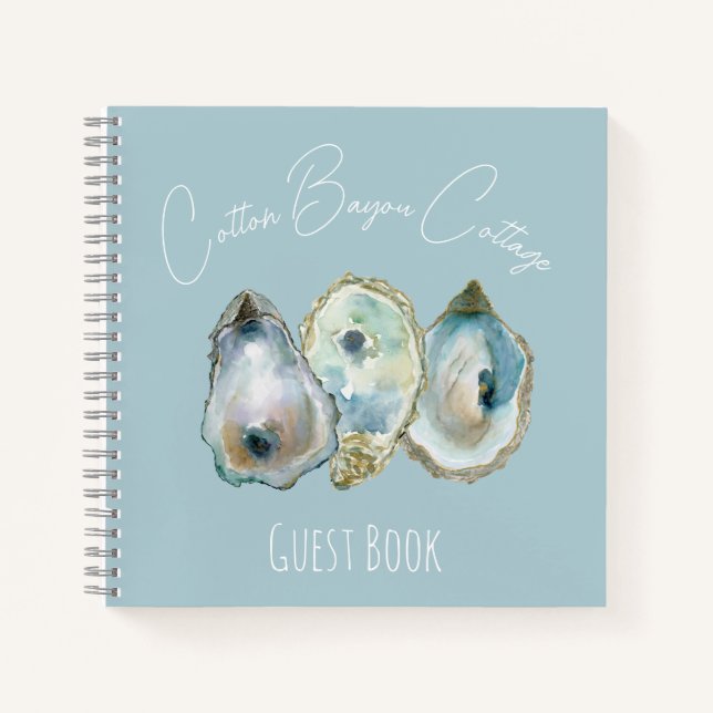 Aquarell-Austern-Gästebuch Notizbuch (Vorderseite)