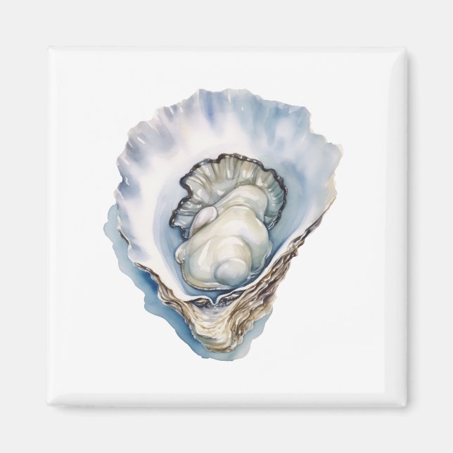 Aquarell-Austernschale Magnet (Vorne)