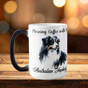 Aquarell  Australian Shepherd Verwandlungstasse