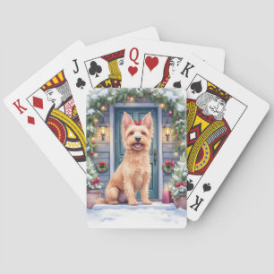 Aquarell Australian Silky Terrier Schneeige Türstu Spielkarten