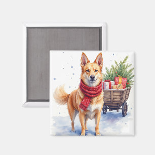 Aquarell Australischer Stumpy Tail Cattle Dog Magnet