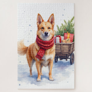 Aquarell Australischer Stumpy Tail Cattle Hund