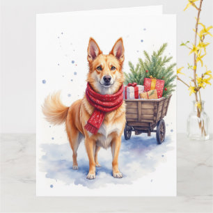 Aquarell Australischer Stumpy Tail Cattle Hund Karte