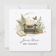 Aquarell-Autoren-Flatcard mit QR-Code Botanisch