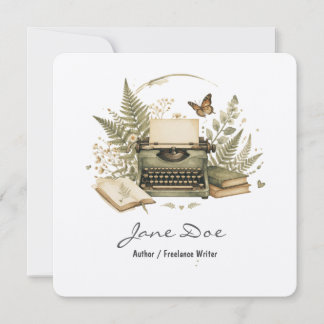 Aquarell-Autoren-Flatcard mit QR-Code Botanisch Feiertagskarte