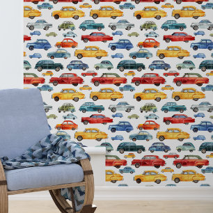Aquarell-Autos Jungenzimmer-Nursery Tapete