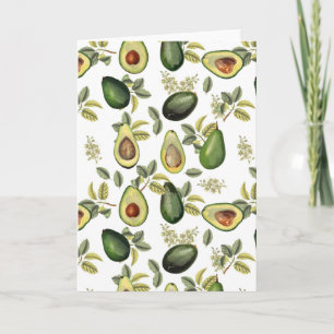 Aquarell-Avocado-Botanikmuster Karte