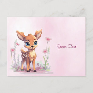 Aquarell Baby Deh Pink Blume Postkarte