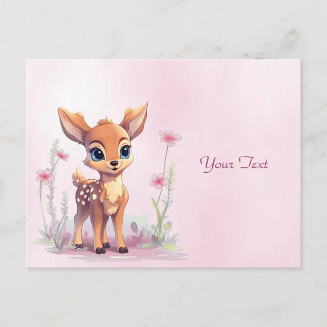 Aquarell Baby Deh Pink Blume Postkarte (Vorderseite)