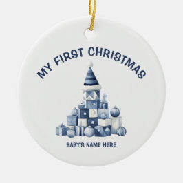 Aquarell Baby Erstes Weihnachtsfoto Keramik Ornament