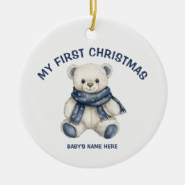 Aquarell Baby Erstes Weihnachtsfoto Keramik Ornament