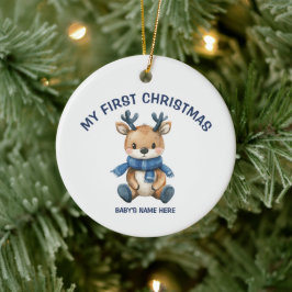 Aquarell Baby Erstes Weihnachtsfoto Keramik Ornament
