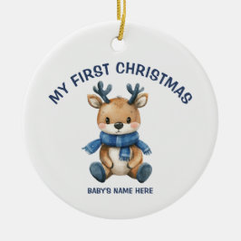 Aquarell Baby Erstes Weihnachtsfoto Keramik Ornament