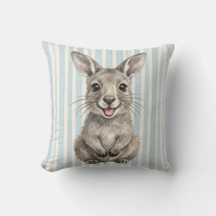 Aquarell-Baby-Känguru-Joey-Wildlife-Akzentkissen Kissen
