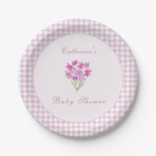 Aquarell-Baby-Party-Pink-Farben-Papierteller Pappteller