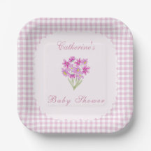 Aquarell-Baby-Party-Pink-Flora-Papierteller