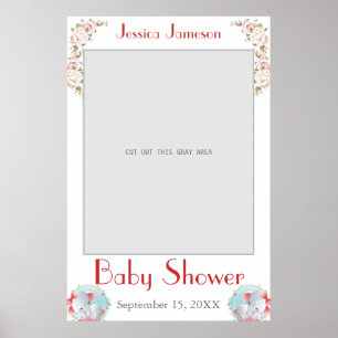 Aquarell-Baby-Shower-Foto-Prop-Poster Poster