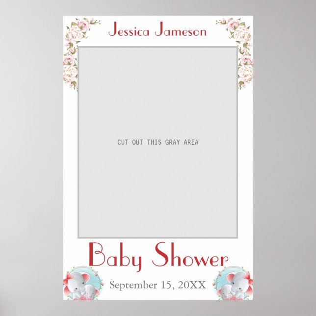 Aquarell-Baby-Shower-Foto-Prop-Poster Poster (Vorne)