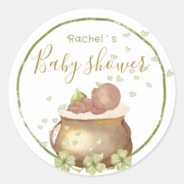 Aquarell-Babydusche Klassische Rundst Runder Aufkleber