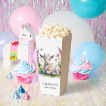 Aquarell-Babyziege mit Wildblumen-Baby-Party