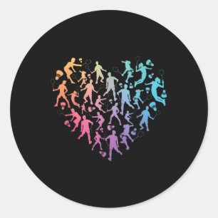 Aquarell Badminton Spieler Team Shuttle Liebhaber Runder Aufkleber