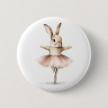Aquarell Ballerina Bunny Dancing Tan Pink