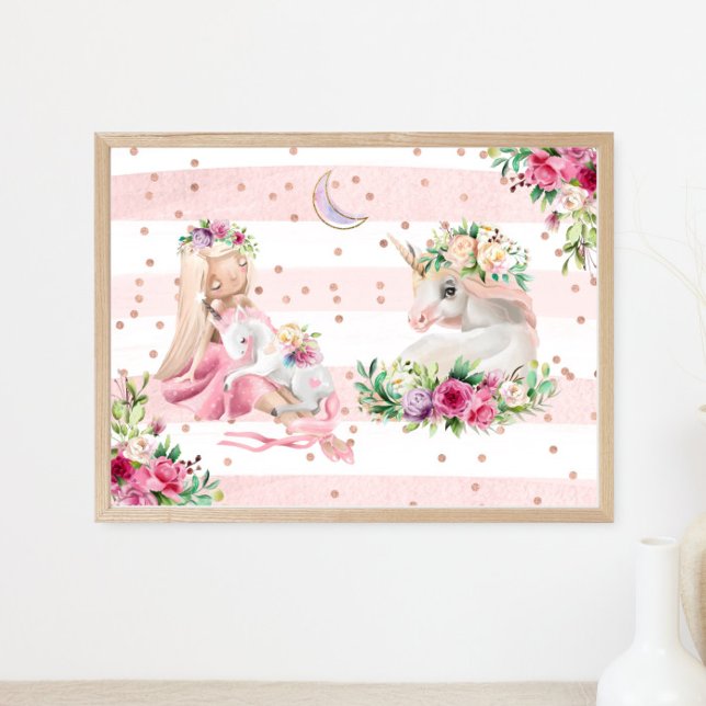 Aquarell Ballerina und Einhorn Poster (Von Creator hochgeladen)