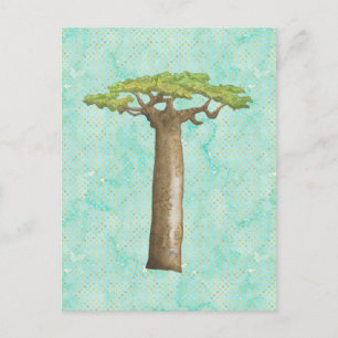 Aquarell-Baobab-Baum Postkarte