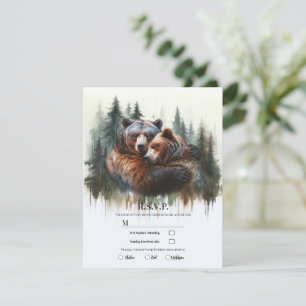 Aquarell-Bären ländliche Wildnis RSVP Einladung